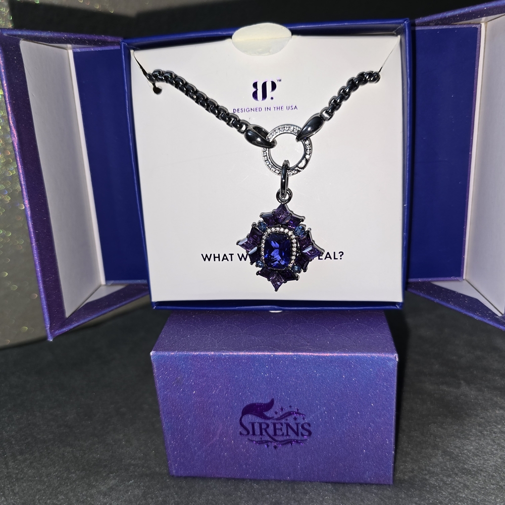 Sirens Deep Blue Pendant Necklace